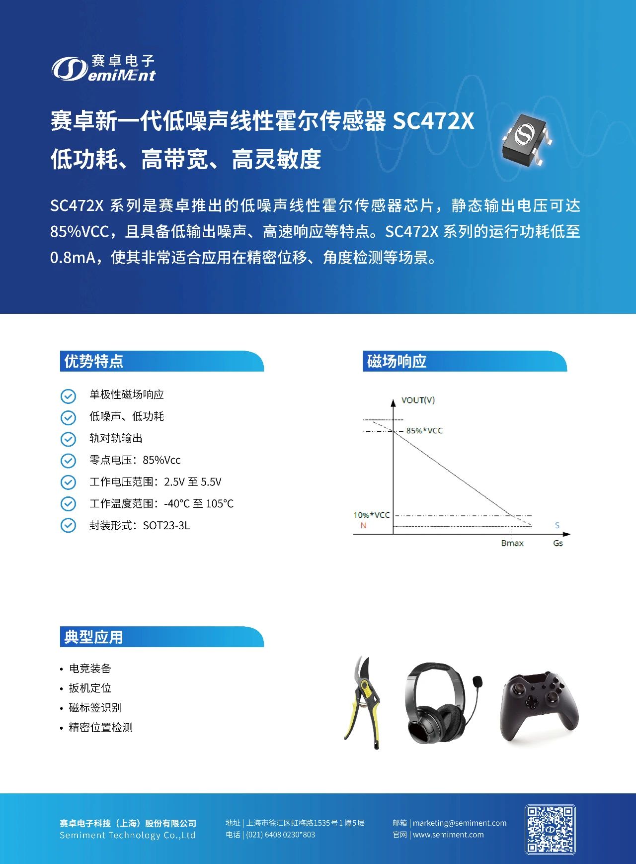 产品速递 | 低噪声线性霍尔 SC472X